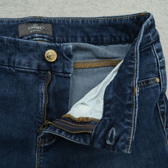 Chico's Jeans Women's Size 0 US-4 Blue Mid-Rise So Slimming Skinny 30" Inseam - Picture 2 of 16